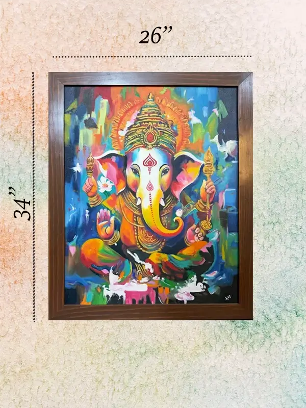Ganesha Painting Green Art By Komal Nirula