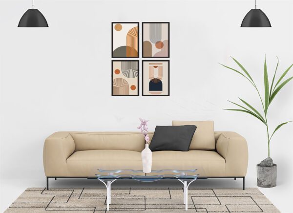 Retro Harmony: Geometric Boho Wall Art - Image 3