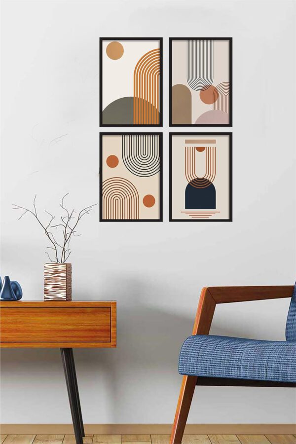 Retro Harmony: Geometric Boho Wall Art - Image 4