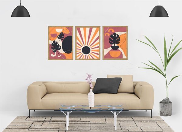 Sunset Bliss: Tropical Boho Wall Art Collection - Image 2