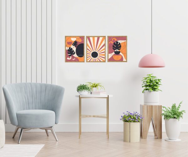 Sunset Bliss: Tropical Boho Wall Art Collection - Image 4