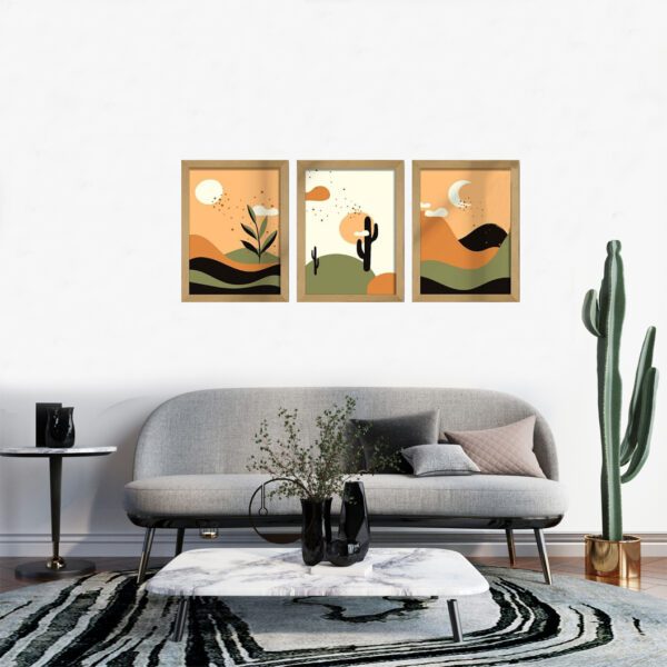 Desert Dreams: Boho Landscape Wall Art Set - Image 3