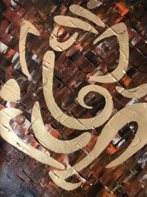 Original Ganesha Painting with Maroon