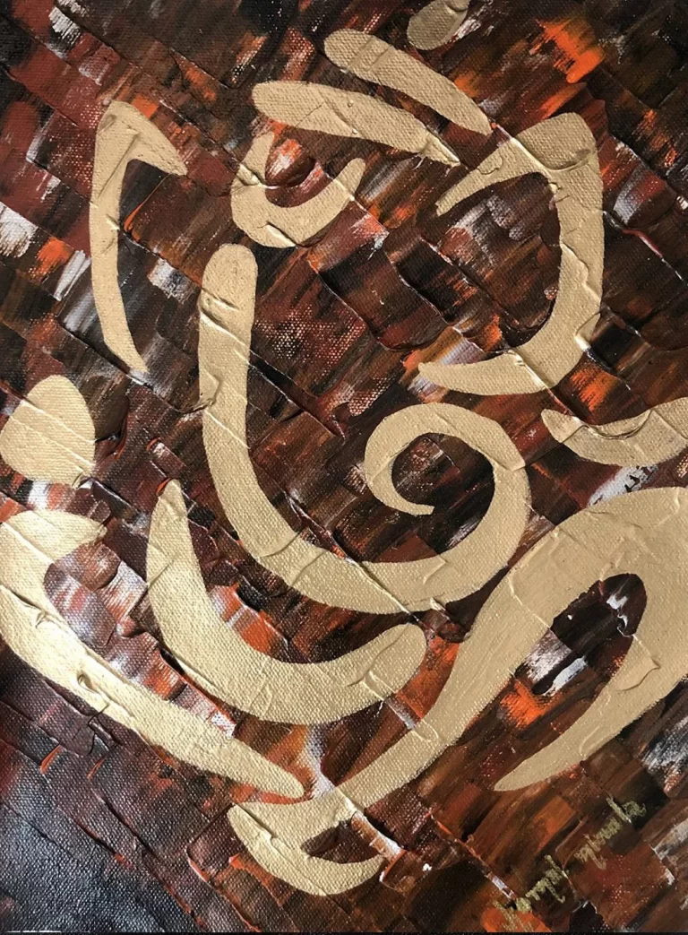Original Ganesha Painting with Maroon