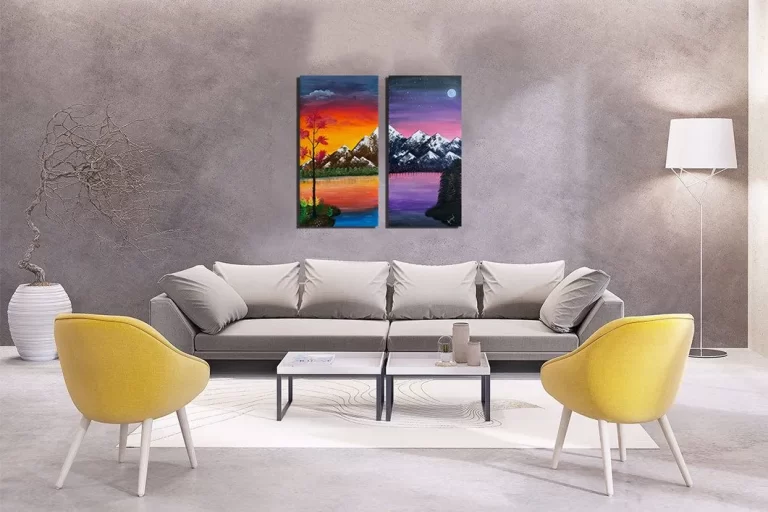 Handmade Day & Night Acrylic Painting
