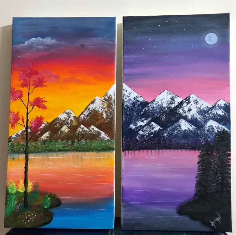 Handmade Day & Night Acrylic Painting