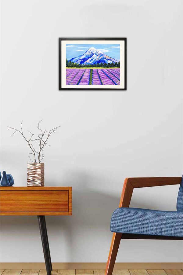 Original Handmade Lavender Fields Snow-scape Acrylic painting - Image 2