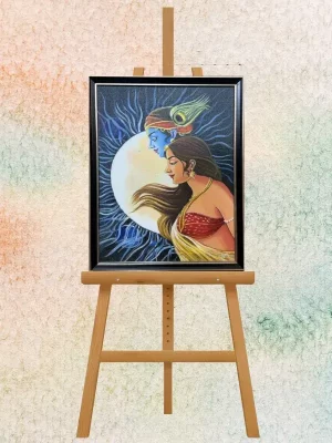 Radha Krishna Moonlight Divine Love Painting