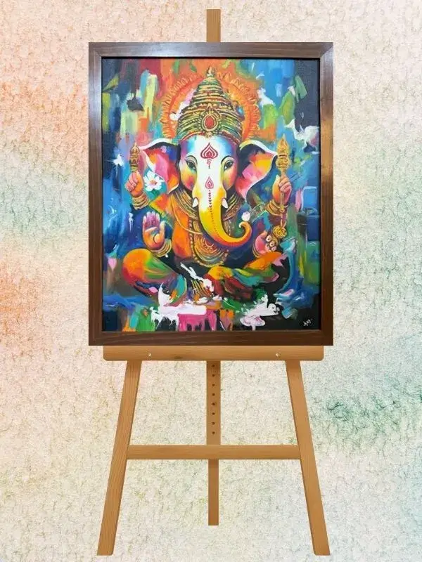 Ganesha Painting Green Art By Komal Nirula