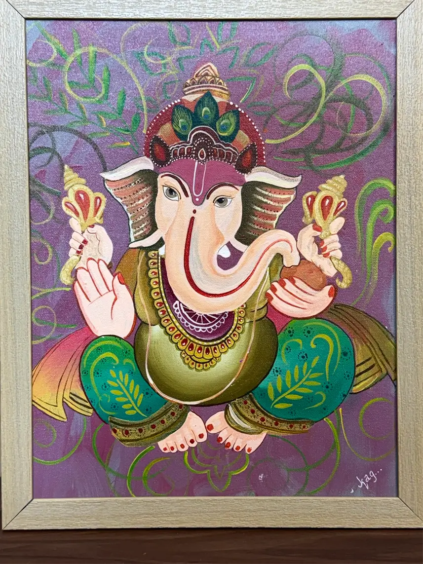 Sacred Beginnings - Handmade Ganesha Painting