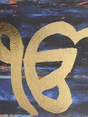 Original gold leaf Ek Onkar Sikh Art Painting