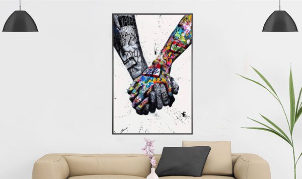 Colorful Graffiti Hand-Holding Art - Image 3