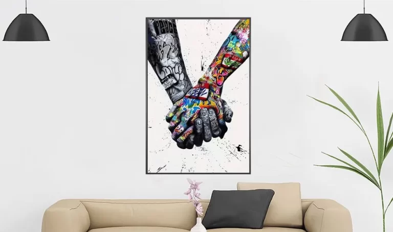 Colorful Graffiti Hand-Holding Art