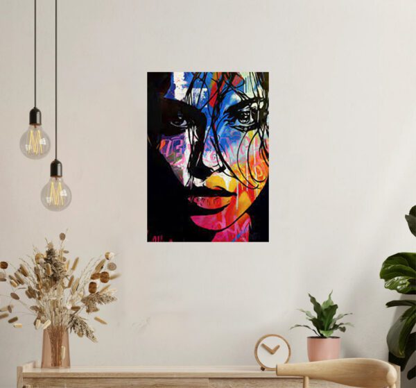 Vivid Abstract Portrait Art Print – Contemporary Wall Art - Image 3