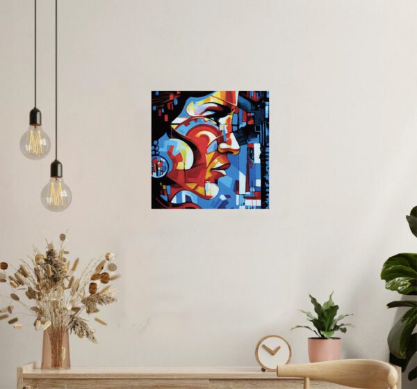 Geometric Abstract Face Art Print – Modern Wall Art - Image 3