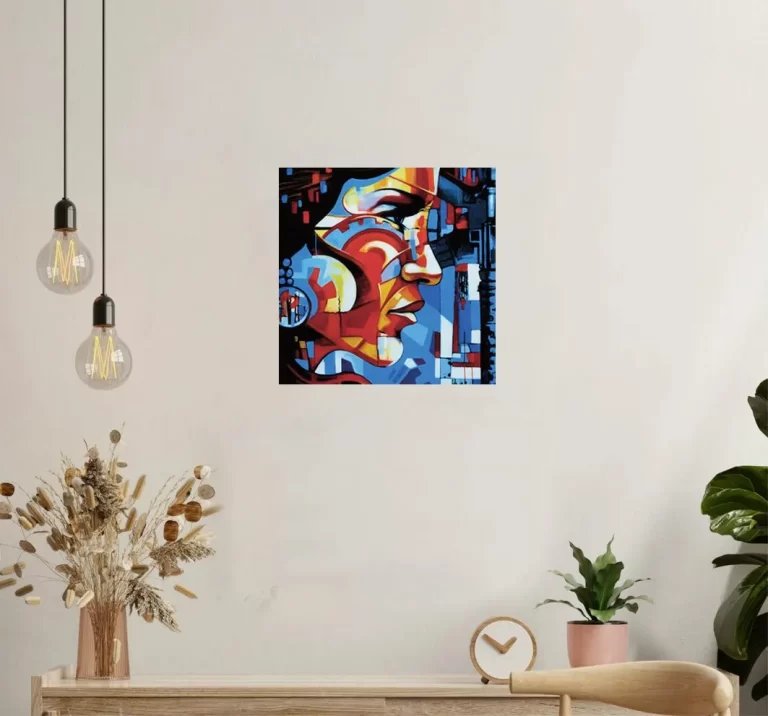 Geometric Abstract Face Art Print