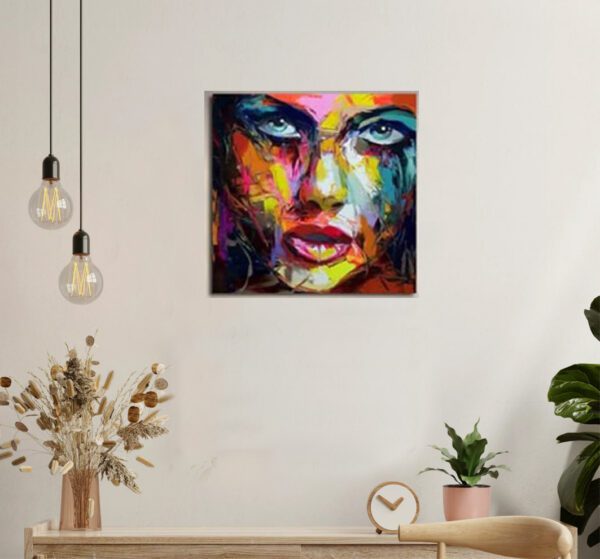 Vibrant Abstract Portrait Painting – Ideal for Contemporary Home Décor - Image 3