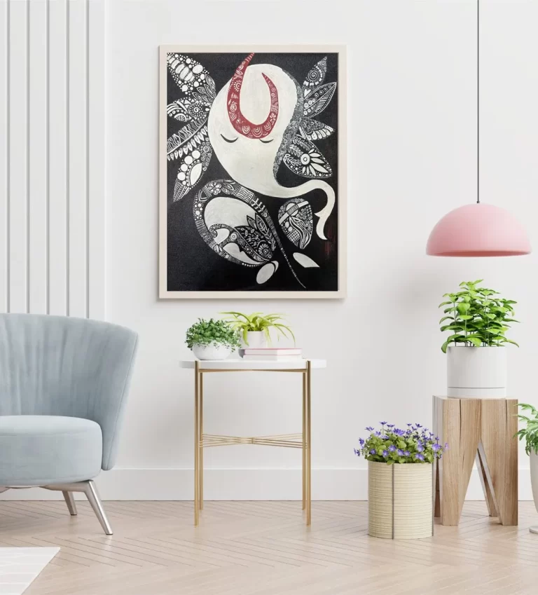 The Quiet Divine Ganesha Handmade Painting