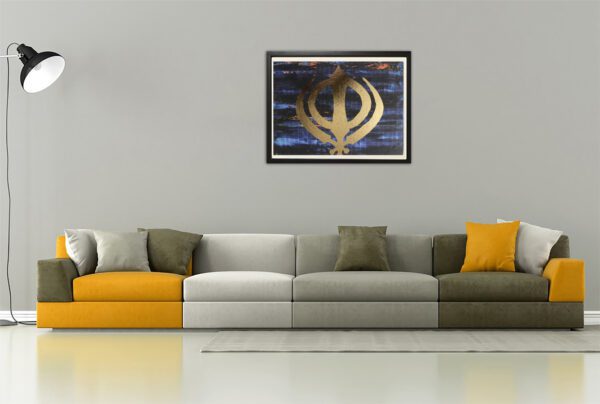 Original gold leaf Sikh Art Khanda Painting - Image 3