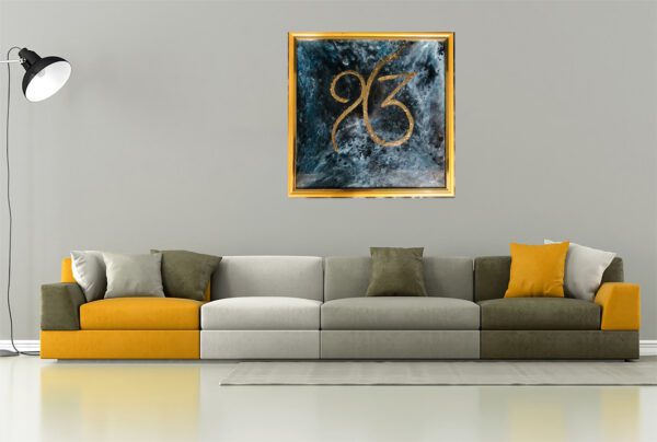 Framed Original gold leaf Ek Onkar Painting - Image 4