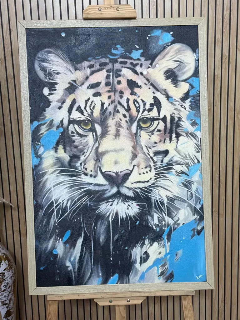 Fierce Tiger Portrait Modern Wildlife Art