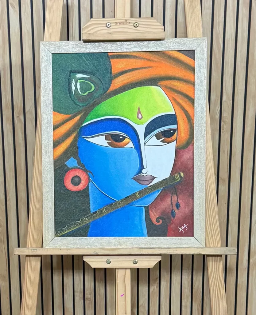 Grace of Kanha- Handmade Krishna Painting