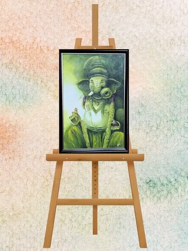 Green Ganesha Painting