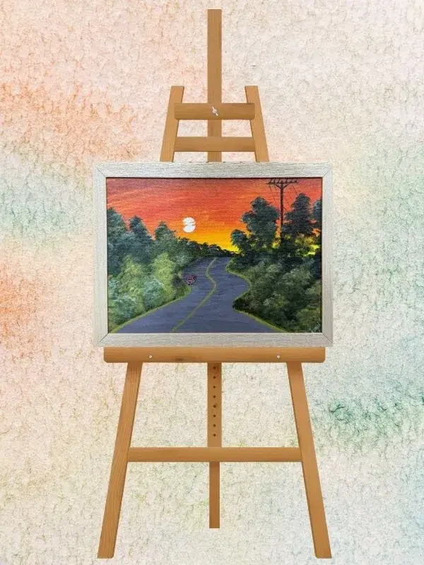 Sunset Road Landscape Scenic Painting