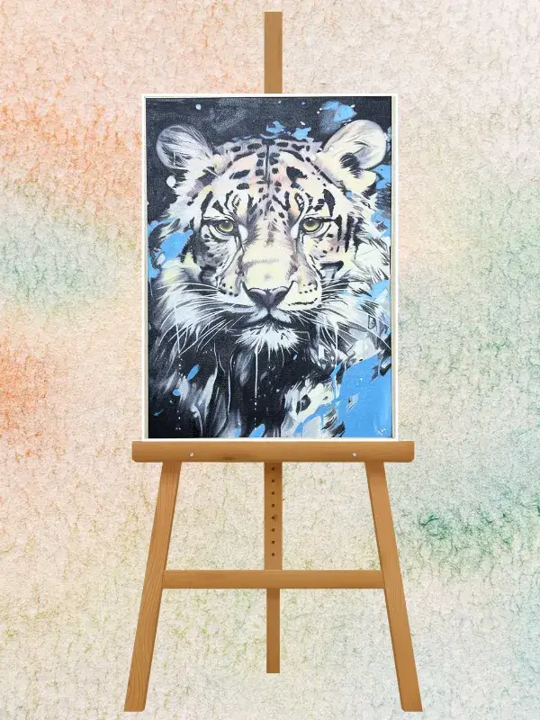Fierce Tiger Portrait Modern Wildlife Art