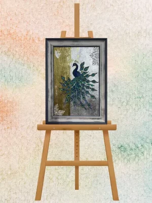 Royal Peacock Metallic Textured Artwork