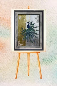 Royal Peacock Metallic Textured Artwork