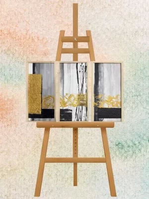 Golden Flow Abstract Painting