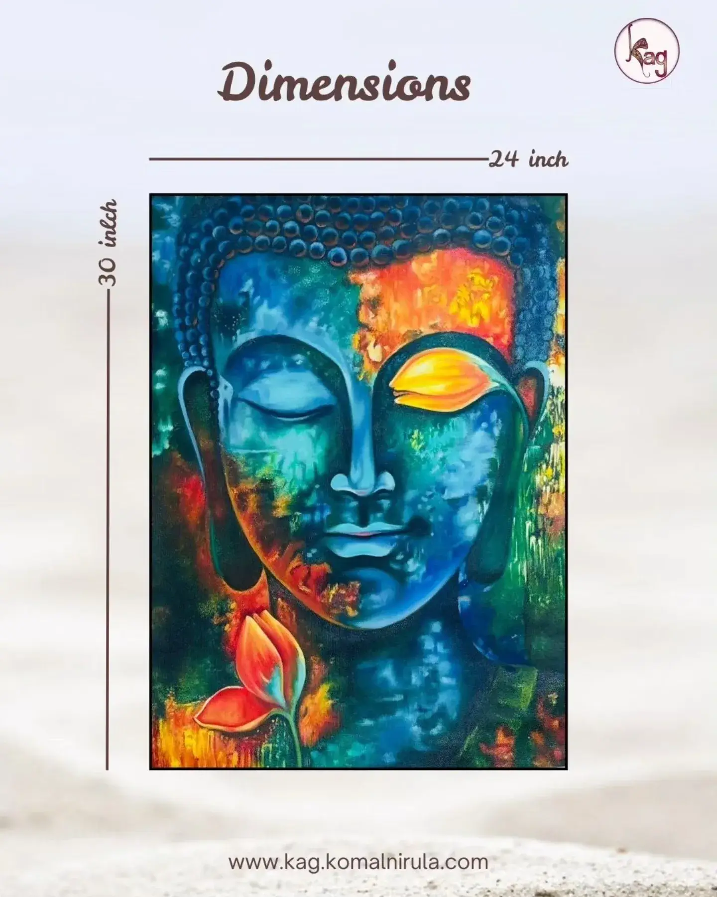 Buddha's Blooming Wisdom Handmade Painting