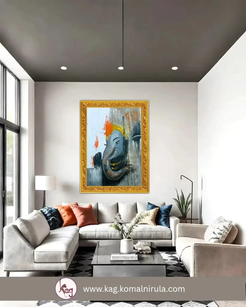 Divine Duality Lord Ganesha Handmade Painting