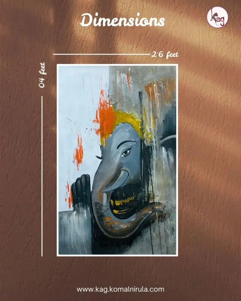 Divine Duality Lord Ganesha Handmade Painting
