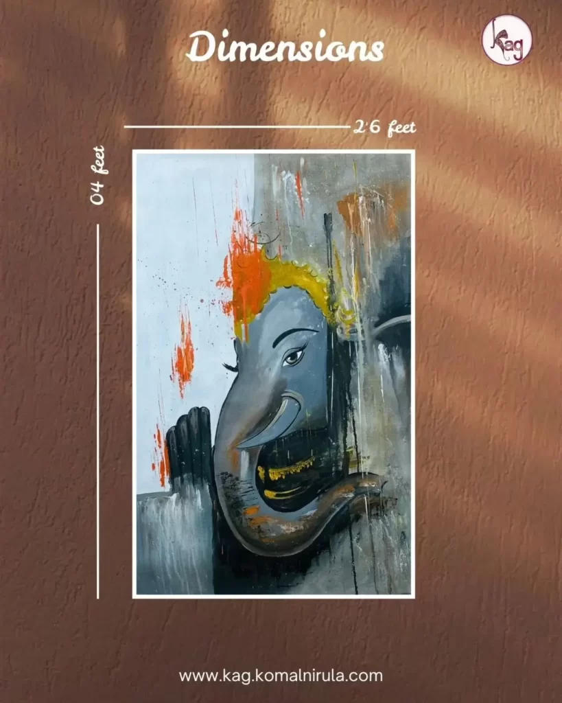 Divine Duality Lord Ganesha Handmade Painting