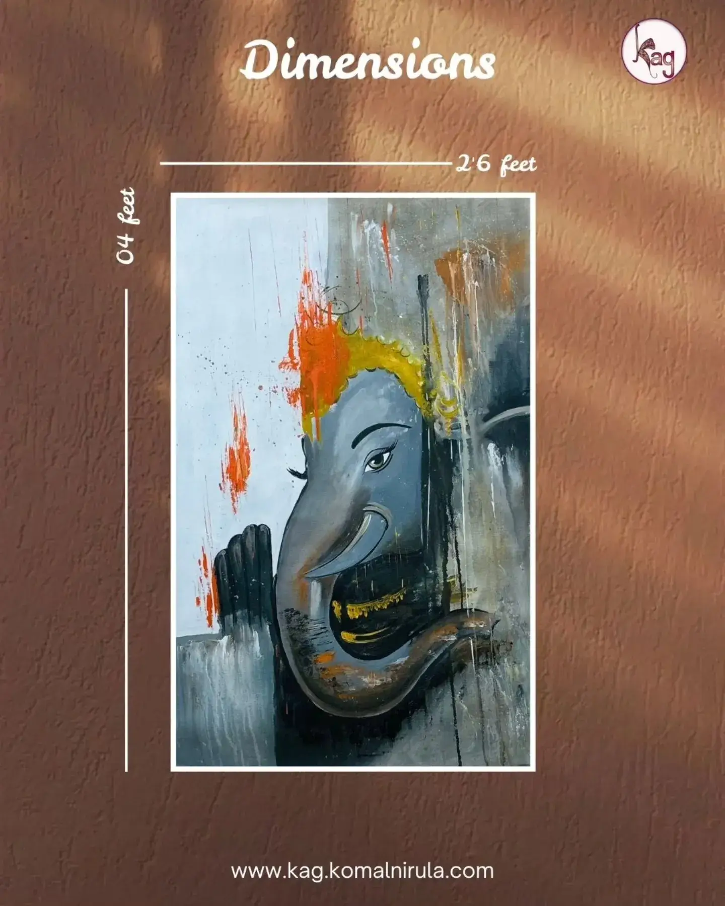 Divine Duality Lord Ganesha Handmade Painting