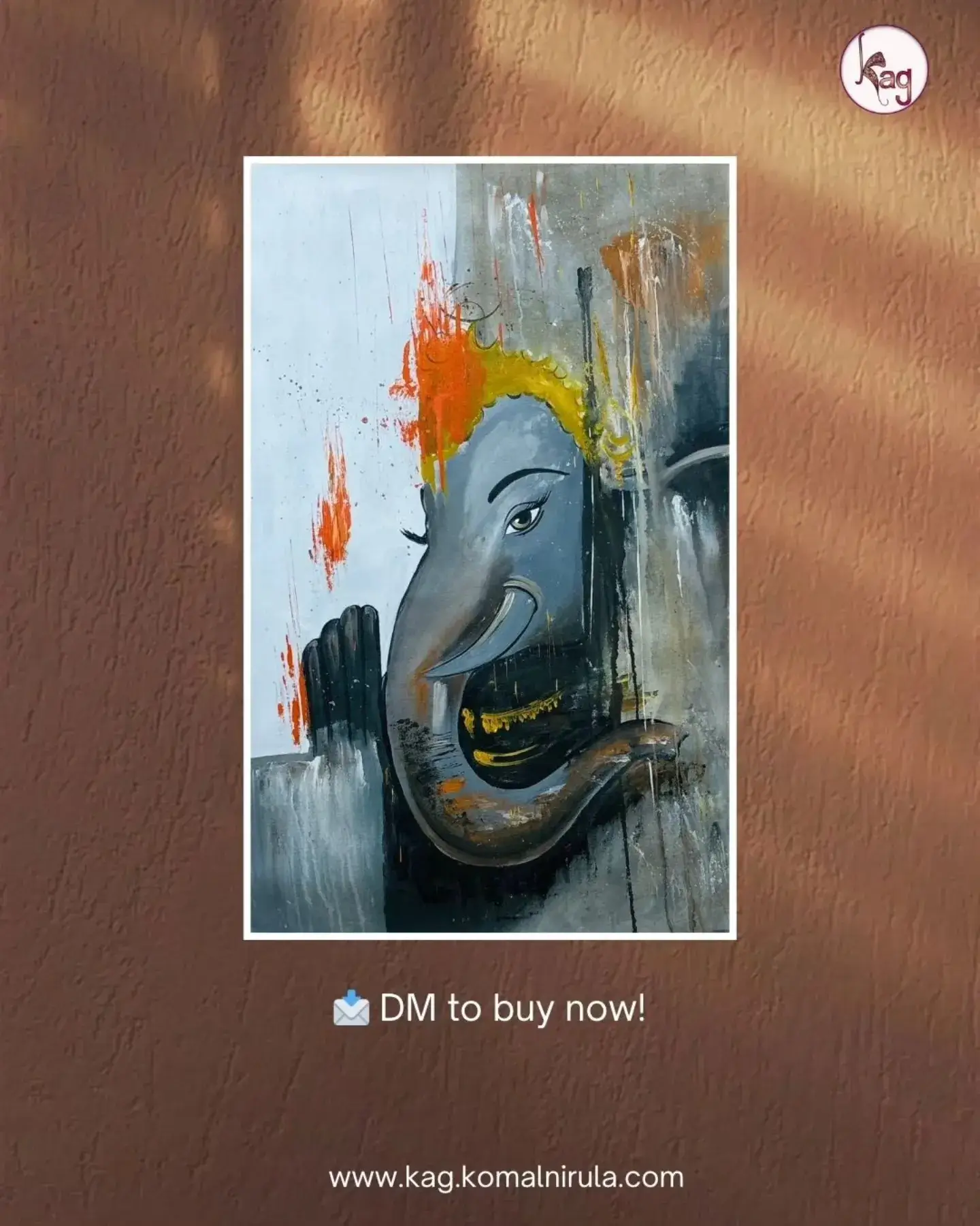 Divine Duality Lord Ganesha Handmade Painting