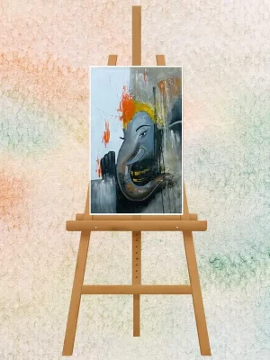 Divine Duality Lord Ganesha Handmade Painting