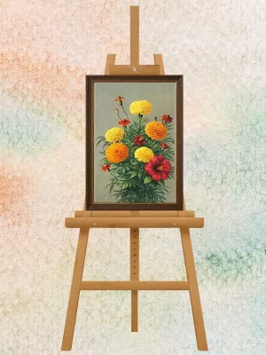 Marigold & Hibiscus Harmony Print Art