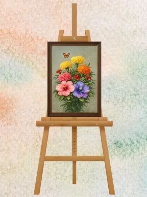 Marigold Medley with Butterfly Print Art