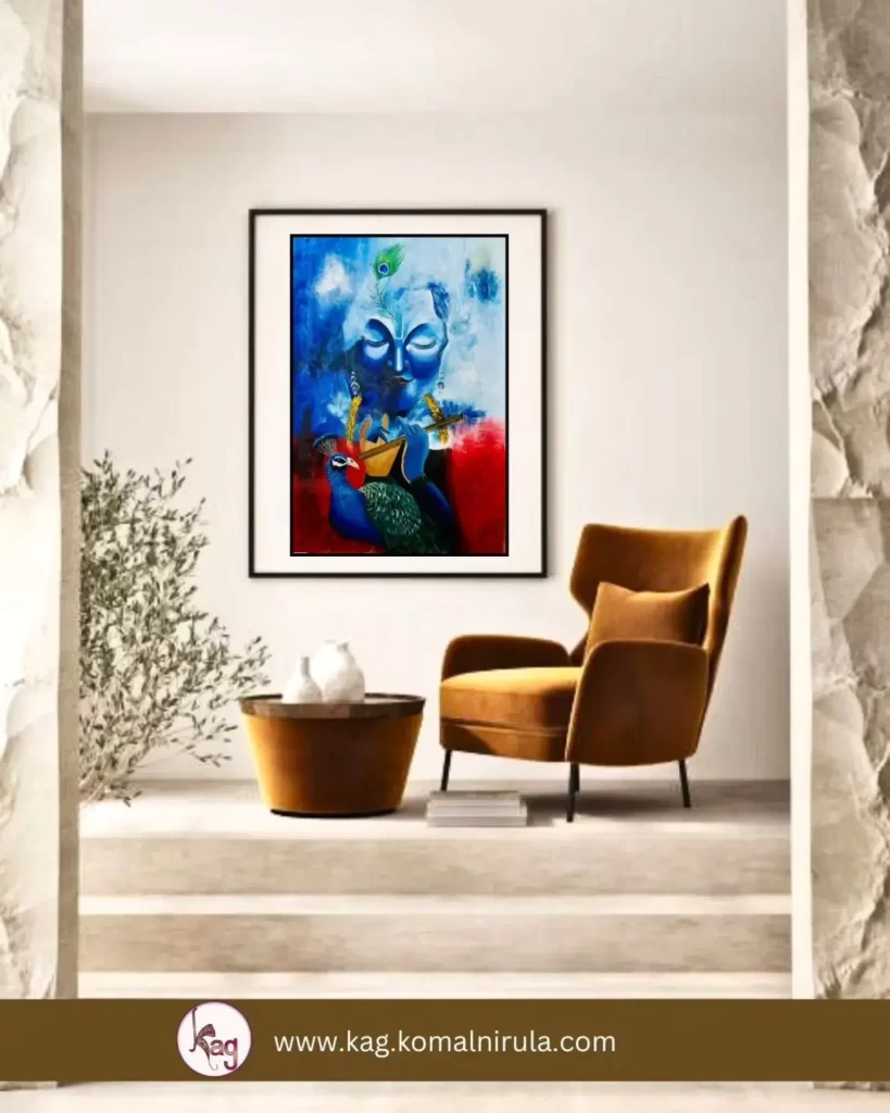 The Blue Divine-krishna Handmade Painting