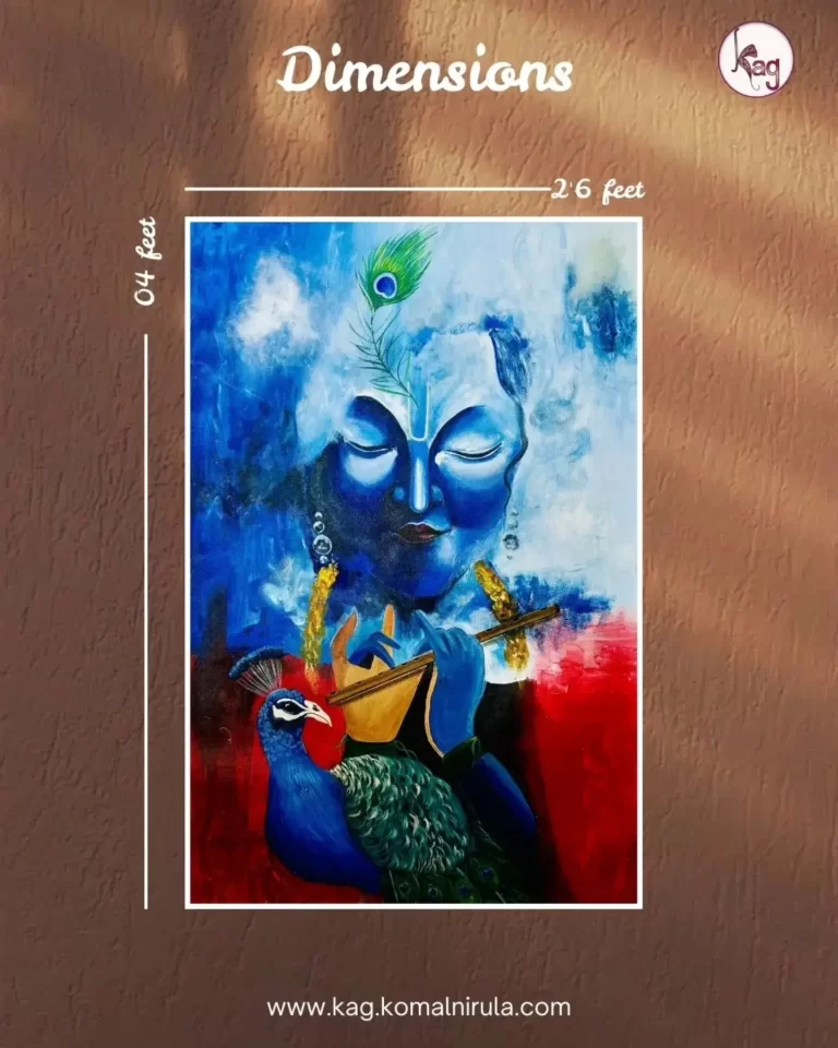 The Blue Divine-krishna Handmade Painting
