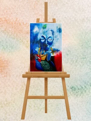 The Blue Divine-krishna Handmade Painting