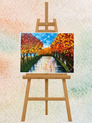 Colorful Autumn Landscape Handmade Painting